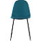 Paperflow shell stoel, gestoffeerd, 100% polyester, stalen frame, zithoogte 480 mm, set van 2, zwart/benzine