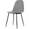 Paperflow shell stoel, gestoffeerd, 100% polyester, stalen frame, zithoogte 480 mm, set van 2, zwart/grijs