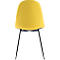 Paperflow shell stoel, gestoffeerd, 100% polyester, stalen frame, zithoogte 480 mm, set van 2, zwart/saffraan