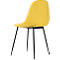 Paperflow shell stoel, gestoffeerd, 100% polyester, stalen frame, zithoogte 480 mm, set van 2, zwart/saffraan