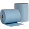 Papier de nettoyage BASIC-LINE, 3 couches, gaufré en volume &amp; encollé entre les feuilles, dimensions des chiffons env. 380 x 360 mm, bleu, 2 rouleaux de 500 chiffons chacun