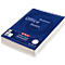 Une pile de papier à lettres Office Notes emballé en bleu par Herlitz.