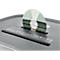 Papiervernietiger Dahle PaperSAFE® 240, snijdkorrel 4 x 12 mm, P-4, 25 l, snijcapaciteit 1-10 vel, met rollen, grijs