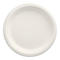 Une assiette blanche et ronde photographiée sur fond blanc.