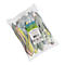 Sachet de cuillères réutilisables aux couleurs pastel. Étiquette de cuillère avec code-barres et texte.