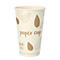 Gobelet en papier avec motif de feuilles et l'inscription "paper cup".