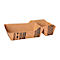 Papstar Maori chipboxen, wegwerp, 2 compartimenten, medium, L 185 x B 100 x H 36 mm, 100% biologisch afbreekbaar; FSC® gecertificeerd karton, bruin, 480 p.