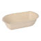 Bol en carton beige, rectangulaire, légèrement ovale, vide.