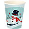 Papstar 'Snowtime' drinkbeker, karton, 200 ml, dubbelwandig, Ø 8 x H 9,3 cm, 50 stuks