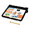 Schwarze Schutzhülle für iPad 10.9 Zoll mit Displayschutz, Eingabestift und Produktverpackung.