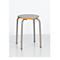 Grey stool with a round seat on a white background.