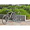 Parking à arceaux Mottez B135AR, 2 côtés, pour pneus de L 35-55 mm, avec antivol, 2 arceaux, pour jusqu'à 3 vélos, L 720 x P 330 x H 830 mm, tube d'acier, argenté
