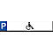 Parking for people with disabilities; sign with "P" in blue and wheelchair user symbol.