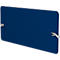 Séparateur rectangulaire bleu avec coins arrondis, fixé à des supports.