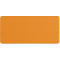 Objet rectangulaire orange aux coins légèrement arrondis. La surface présente une texture fine.
