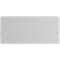 Plaque rectangulaire en plastique blanc. Il y a de petits supports angulaires sur les côtés.