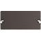 Panneau rectangulaire gris-brun avec coins arrondis et supports métalliques.