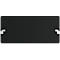 Rectangle noir avec coins arrondis et supports blancs sur les côtés.