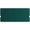 Surface verte rectangulaire avec des coins arrondis. Il y a un petit bloc blanc sur les deux côtés courts.