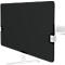 Fixation de bureau rectangulaire noire avec supports blancs. Devant un bureau et une base blancs. Couverture pour plus d'intimité sur le lieu de travail.