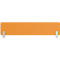Cloison rectangulaire orange avec supports blancs.