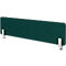 Cloison de bureau verte avec supports blancs.
