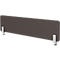 Cloison de bureau marron avec fixations blanches. Coins arrondis, texture tissu.