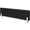 Cloison de bureau noire avec supports blancs.