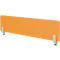 Cloison de bureau orange avec supports.