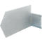 Metal angle, gray, bent 90 degrees.