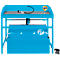 Blue tool washing station with barrel and spray lance. The company's IBS logo is visible on the system.