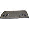 Black, rectangular ground threshold with a checker plate pattern and two perforations. The threshold has slightly rounded corners.