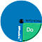 PDCA-cyclus Ultradex, rond, 4 fasen, elk met een eigen kleur, magnetisch, Ø 70 mm, magneetfolie, blauw