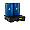 PE-Auffangwanne CEMO 220/4, mit 4 PE-Gitterrosten, B 1230 x T 1230 x H 290 mm, 220 l, für 4 x 200 l Fässer, bis 1200 kg