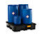 PE-Auffangwanne CEMO 220/4, mit 4 PE-Gitterrosten, B 1230 x T 1230 x H 290 mm, 220 l, für 4 x 200 l Fässer, bis 1200 kg