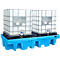 PE-lekbak Bauer type WP, kunststof, met rooster, 2000, 2 x 1000 L IBC