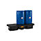PE opvangbak CEMO 220/3, met 3 PE roosters, B 1860 x D 660 x H 330 mm, 215 l, voor 3 x 200 l vaten, tot 900 kg