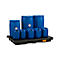 PE opvangbak CEMO 220/6, met 6 PE roosters, B 1860 x D 1260 x H 200 mm, 220 l, voor 6 x 200 l vaten, tot 1800 kg