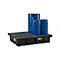 PE-Palettenauffangwanne CEMO 425/4 für 2 Europaletten quer, L 1670 x B 1270 x H 360 mm, 425 l, für 4 x 200 l Fässer, Stahl-Gitterrost