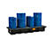 PE-Palettenauffangwanne CEMO 425/4e für 2 Europaletten längs, L 2420 x B 880 x H 360 mm, 425 l, für 4 x 200 l Fässer, Stahl-Gitterrost