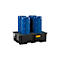 PE palletschacht CEMO 220/2 voor 1 europallet, L 1230 x B 830 x H 360 mm, 220 l, voor 2 x 200 l vaten, stalen rooster