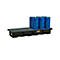 PE palletschacht CEMO 425/4e voor 2 europallets in de lengte, L 2420 x B 880 x H 360 mm, 425 l, voor 4 x 200 l vaten, stalen rooster