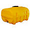 PE vat, doosvormig, polyethyleen, 2" IT aansluiting, koepel met scharnierend deksel ø 380 mm, zonder keerschot, geel, B 1350 x D 1900 x H 1170 mm, 2000 l