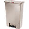 Pedaalemmer Slim Jim®, kunststof, volume 90 liter, met wielen, beige