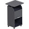 Pedestal móvil BEXXSTAR, 2 estantes, 1 compartimento con cerradura y asa, estante superior, ruedas giratorias, ancho 700 x fondo 630 x alto 1130 mm, madera, negro