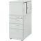 Pedestal Schäfer Shop Genius con mueble superior incl. puerta corredera, con cierre completo, tirador redondo, gris claro