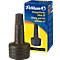 Black stamp pad ink bottle from Pelikan, with box. Text: Stamp pad ink without oil, Schwarz-Black.