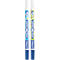 Zwei Pelikan Super Pirat Tintenlöscher mit blauen und grünen Motivschaften und weißer Verschlusskappe.