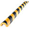 Perfil de protección y señalización Knuffi®, protector de tuberías tipo R30, amarillo-negro, autoadherente
