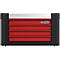 Roter Werkzeugschrank mit Schubladen; das Logo 'KS TOOLS' ist sichtbar.